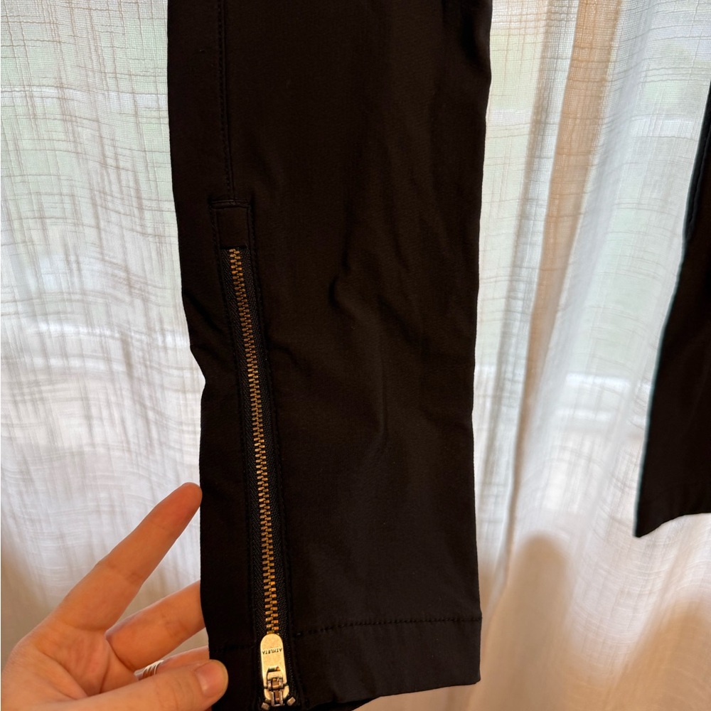 Athleta Black Activewear Pants size 2 Brooklyn Lined Jogger Zipper - Picture 9 of 16